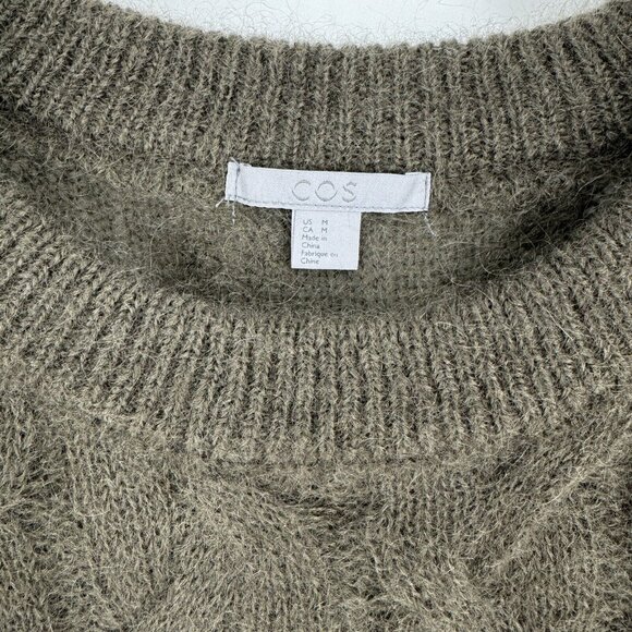 COS sweater womens medium M green mohair nylon wool minimalist workwear office - Picture 2 of 5